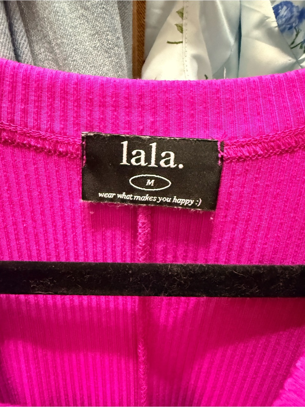 Dressed in LALA Women's Ribbed Play Set in Bright Pink